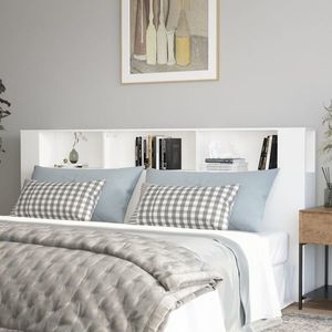 vidaXL Tăblie de pat cu dulap, alb, 220x18, 5x104, 5 cm imagine