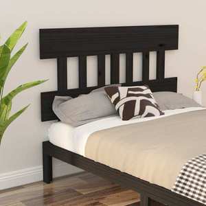 vidaXL Tăblie de pat, negru, 143, 5x3x81 cm, lemn masiv de pin imagine