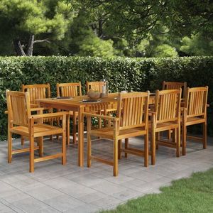 vidaXL Set mobilier de grădină, 9 piese, lemn masiv de acacia imagine