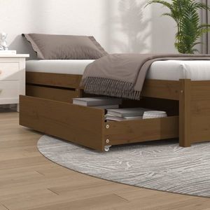 vidaXL Sertare pentru pat, 2 buc., maro miere, lemn masiv de pin imagine