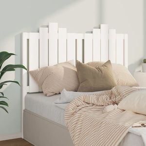 vidaXL Tăblie de pat, alb, 126x4x110 cm, lemn masiv de pin imagine