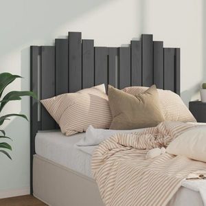 vidaXL Tăblie de pat, gri, 126x4x110 cm, lemn masiv de pin imagine