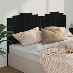 vidaXL Tăblie de pat, negru, 206x4x110 cm, lemn masiv de pin imagine