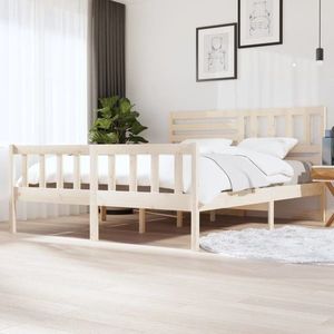 vidaXL Cadru de pat, Super King, 180x200 cm, lemn masiv imagine