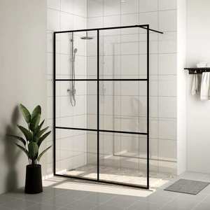 vidaXL Paravan de duș walk-in negru 140x195 cm sticlă ESG transparentă imagine