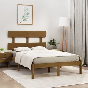 vidaXL Cadru de pat, maro miere, 120x200 cm, lemn masiv imagine