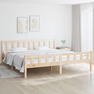 vidaXL Cadru de pat cu tăblie 6FT Super King, lemn masiv imagine