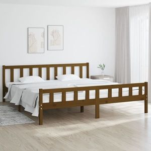 vidaXL Cadru de pat, maro miere, 200x200 cm, lemn masiv imagine