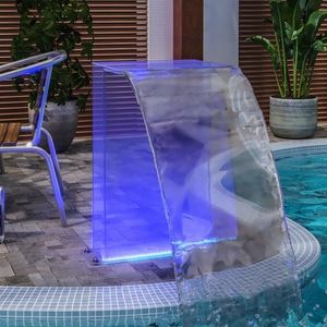 vidaXL Fântână de piscină cu LED-uri RGB, acril, 51 cm imagine
