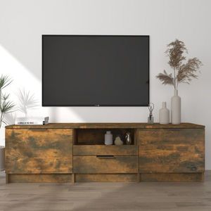 vidaXL Comodă TV, stejar fumuriu, 140x35x40 cm, lemn prelucrat imagine