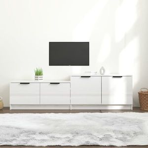 vidaXL Comodă TV, alb extralucios, 158, 5x36x45 cm lemn prelucrat imagine