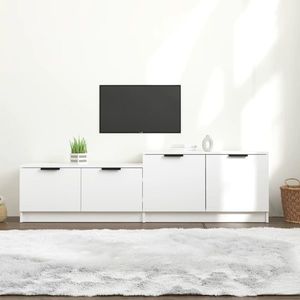 vidaXL Comodă TV, alb, 158, 5x36x45 cm, lemn prelucrat imagine