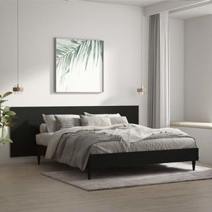 vidaXL Tăblie de pat, negru, 240x1, 5x80 cm, lemn prelucrat imagine