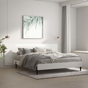 vidaXL Tăblie pat/perete, alb extralucios, 240x1, 5x80 cm, lemn prelucrat imagine