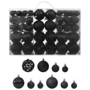 vidaXL Set globuri de Crăciun, 100 piese, negru imagine