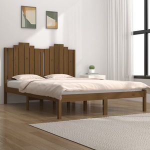vidaXL Cadru de pat, maro miere, 120x200 cm, lemn masiv de pin imagine