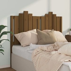 vidaXL Tăblie de pat, maro miere, 126x4x110 cm, lemn masiv de pin imagine