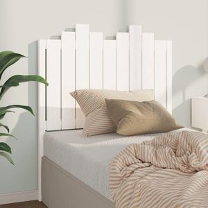 vidaXL Tăblie de pat, alb, 96x4x110 cm, lemn masiv de pin imagine