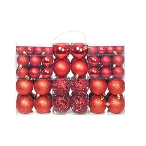 vidaXL Set globuri de Crăciun 100 de piese, 3/4/6 cm, roșu imagine