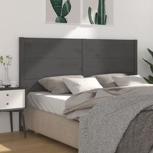 vidaXL Tăblie de pat, gri, 126x4x100 cm, lemn masiv de pin imagine