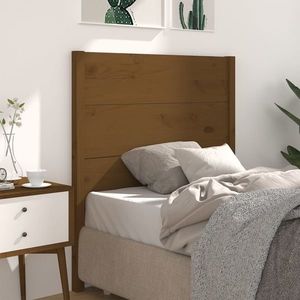 vidaXL Tăblie de pat, maro miere, 106x4x100 cm, lemn masiv de pin imagine