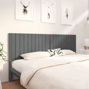 vidaXL Tăblie de pat, gri, 205, 5x4x100 cm, lemn masiv de pin imagine