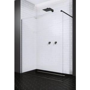 Cabina de dus Walk-in Radaway Modo New Black II 80 cm, profil negru imagine