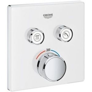 Baterie termostatata Grohe Grohterm Smartcontrol cu 2 functii, patrata, culoare alb imagine