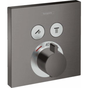 Baterie dus Hansgrohe ShowerSelect termostatata cu 2 functii, negru periat imagine