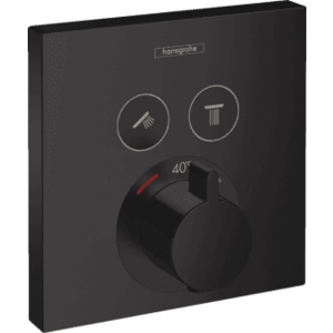 Baterie dus Hansgrohe ShowerSelect termostatata cu 2 functii, negru mat imagine