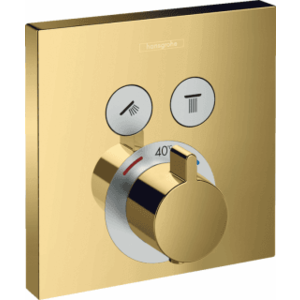 Baterie dus Hansgrohe ShowerSelect termostatata cu 2 functii, auriu imagine