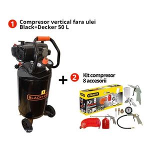 Pachet Black+Decker: Compresor BD 227/50V-NK Si Kit Compresor 9045671STN imagine