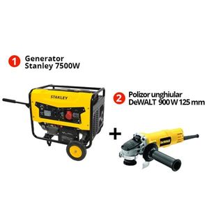 Pachet Generator Trifazat Stanley SG7500B Si Polizor Unghiular DeWalt DWE4157 imagine