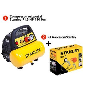 Pachet Stanley: Compresor DN 200/8/6 Si Kit Accesorii Compresor 9045717STN imagine