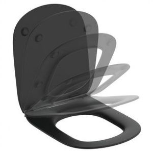 Capac WC Ideal Standard Tesi slim cu inchidere lenta culoare negru mat imagine