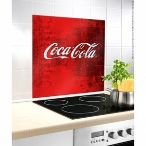 Protectie perete bucatarie Coca-Cola Classic, Wenko, 60 x 70 cm, sticla termorezistenta, rosu imagine