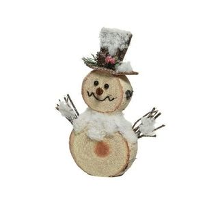 Decoratiune Snowman bark look, Decoris, 4x20x24 cm, spuma, multicolor imagine