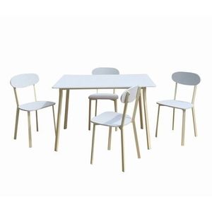 Set dining/bucatarie Bedora Osso, masa cu 4 scaune, 110 x 70 x 75 cm, metal/MDF imagine