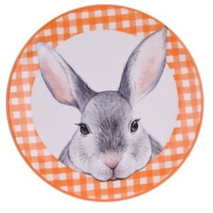 Platou pentru servire Bunny, Ø24 cm, dolomit, portocaliu imagine
