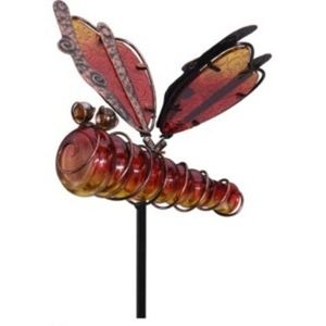 Lampa de gradina Dragonfly, 20x6x105 cm, metal, rosu imagine