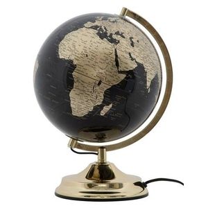 Decoratiune luminoasa Globe Globe, Mauro Ferretti, Ø25x38 cm, 1 x 40W, negru/auriu imagine