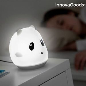 Lampa tactila reincarcabila din silicon Panda LED InnovaGoods, 12x11x11 cm imagine