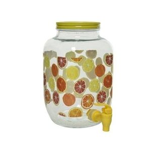 Dispenser pentru bauturi Citrus, Decoris, 4 L, 16x16x25 cm, sticla, transparent imagine