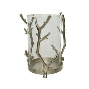 Suport de lumanare Branches, Decoris, 16x21.5 cm, aluminiu, argintiu imagine