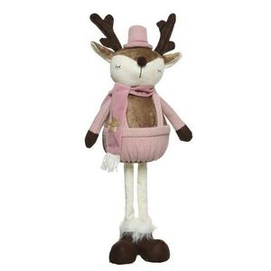 Decoratiune Deer standing Boy, Decoris, 17x14x48 cm, poliester, roz imagine
