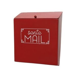 Decoratiune Mailbox, Decoris, 12.5x23x26.5 cm, metal, rosu/alb imagine