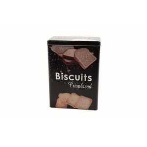 Recipient pentru biscuiti, Mercury, 18x10x24.5 cm, metal, negru imagine