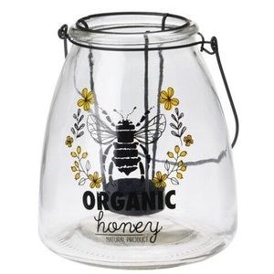 Suport pentru lumanare Organic Honey, 13x13x15.6 cm, sticla imagine