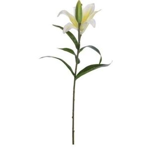 Floare artificiala Lily, 15x16x70 cm, poliester, alb/galben imagine