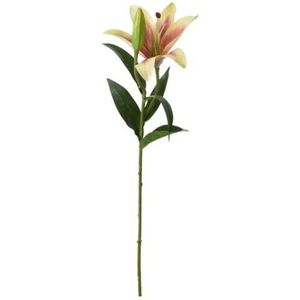 Floare artificiala Lily, 15x16x70 cm, poliester, roz/galben imagine